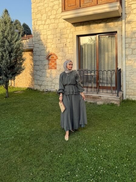 Takım Görünümlü Elbise Yeşil