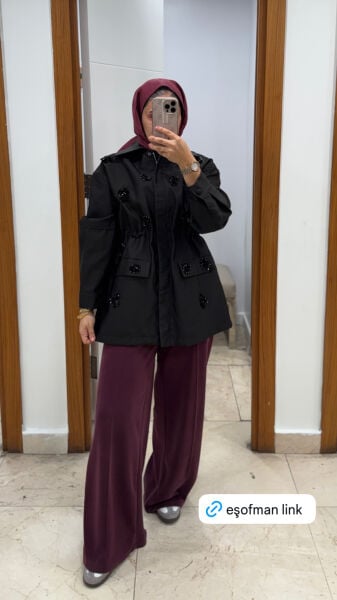 İşleme Ceket Siyah