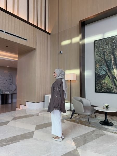 İşlemeli Kimono Kahverengi