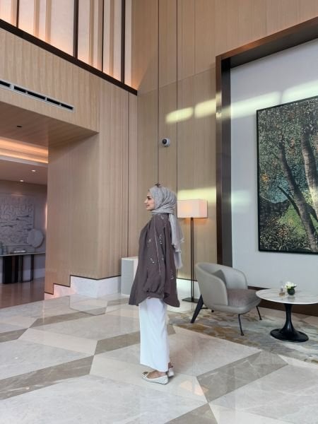 İşlemeli Kimono Kahverengi