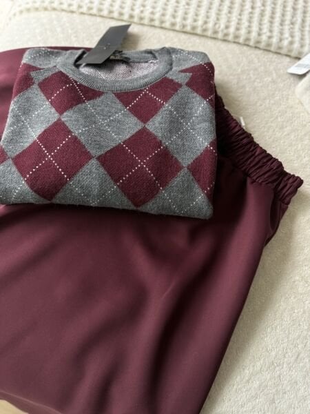 Baklava Desen Kazak Bordo