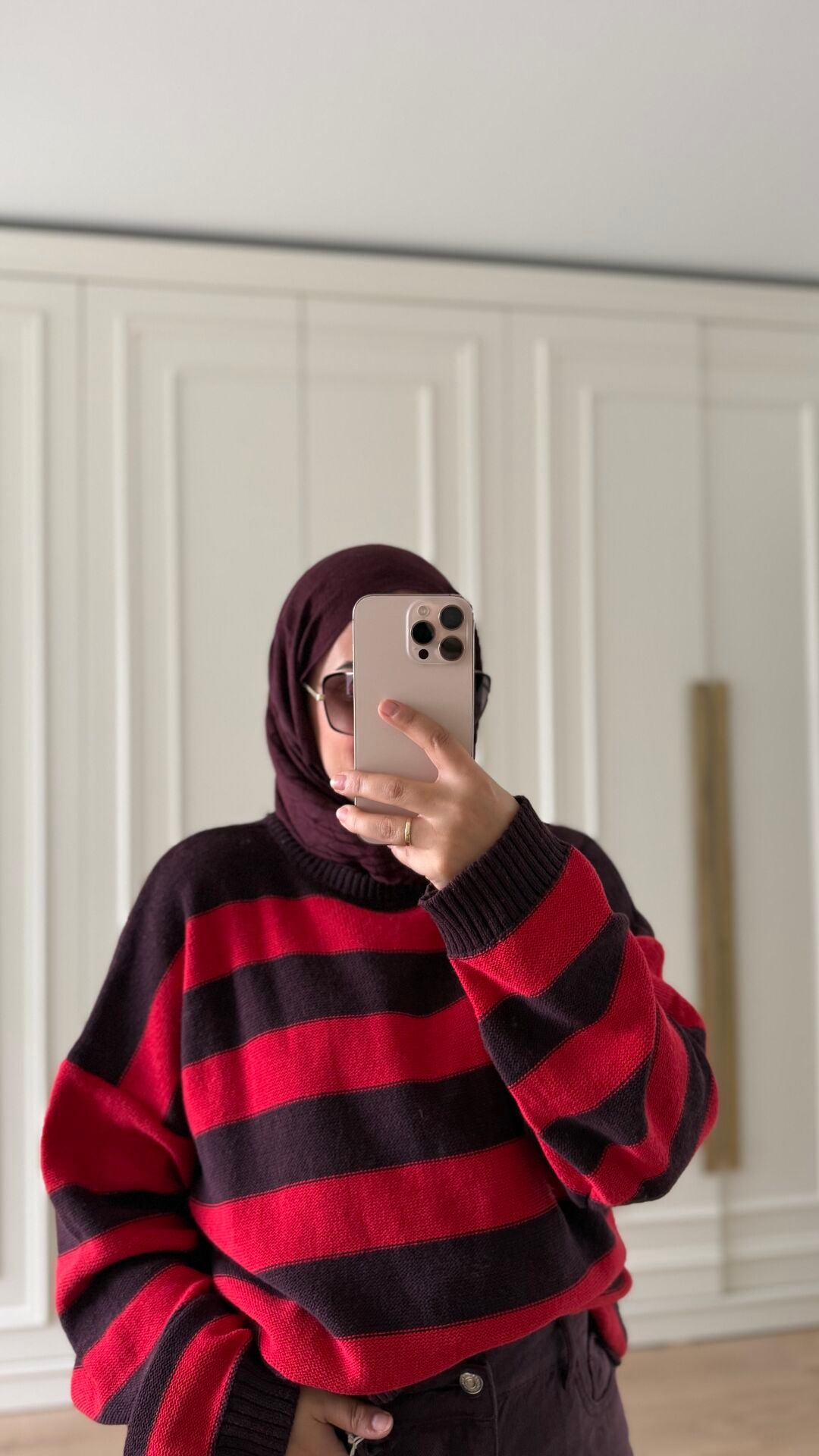 Çİzgili Triko Bordo