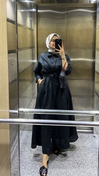 Keten Gömlek Elbise