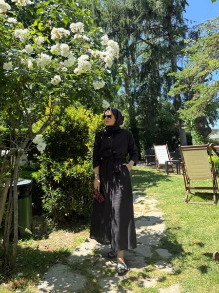 Keten Gömlek Elbise