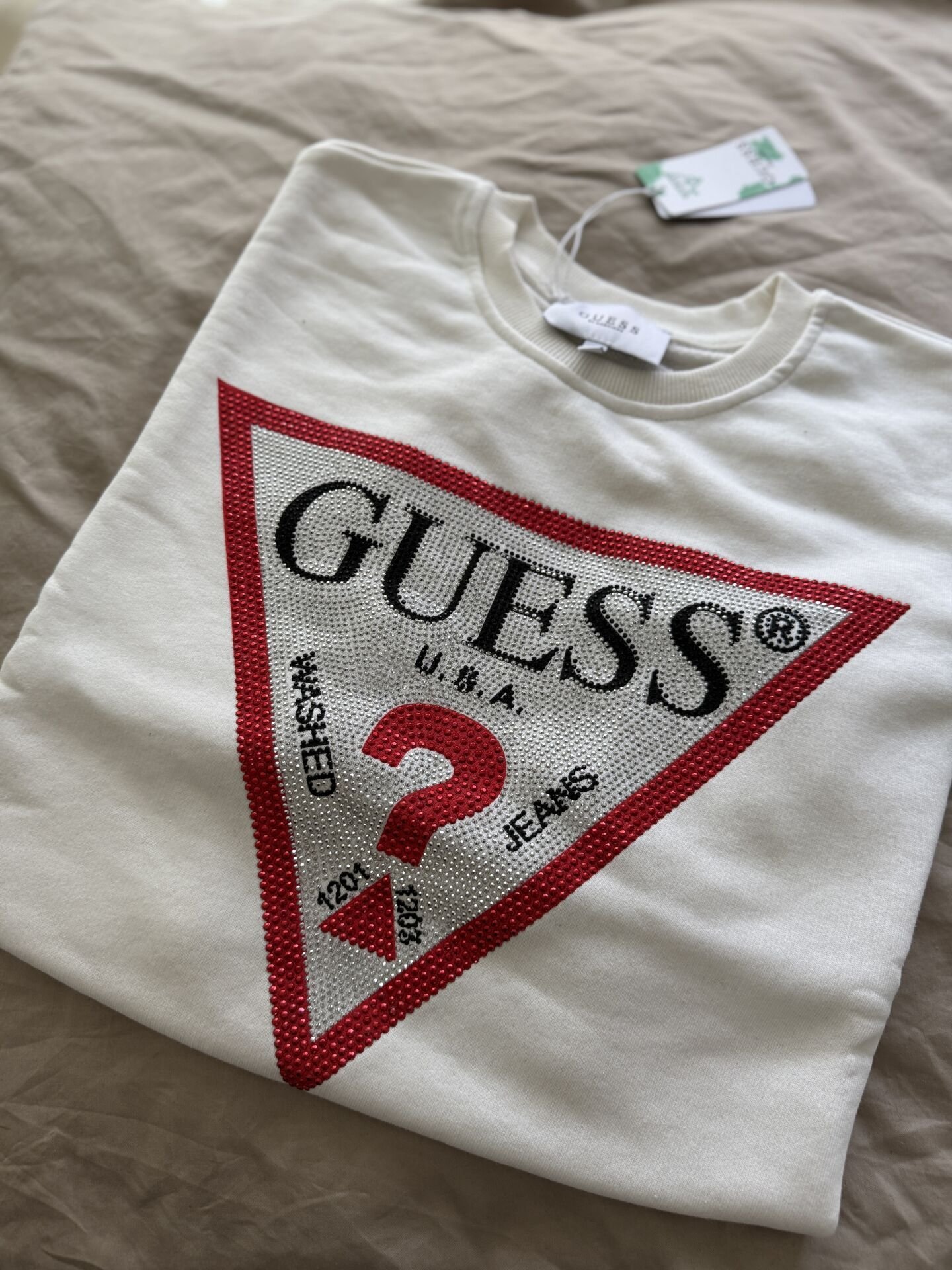 G Sweat Beyaz Taşlı