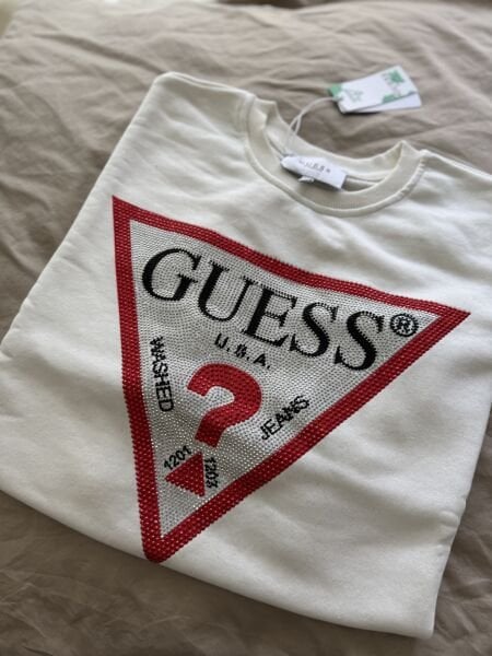 G Sweat Beyaz Taşlı