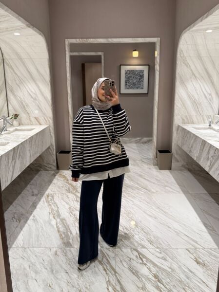 Çizgili Sweat Mevsimlik
