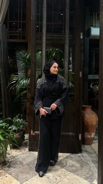 Pul Detaylı Takım Siyah