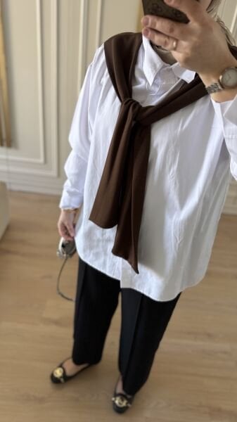 Şal Detaylı Gömlek