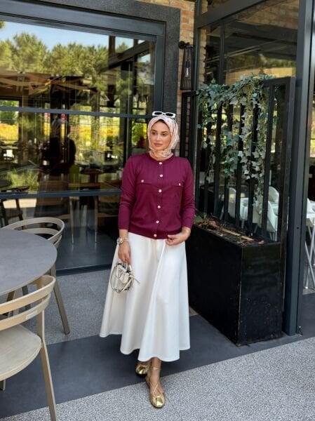 Nazen Hırka Bordo