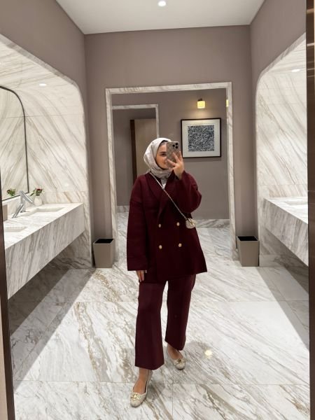 Dört Düğmeli Hırka Bordo