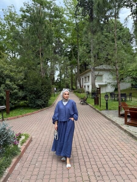 Taşlı Takım Lacivert