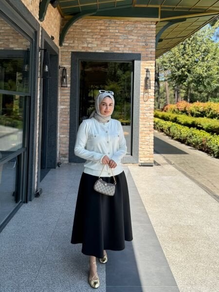 Nazen Hırka Beyaz
