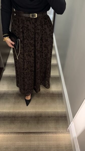 Dantelli Etek Kahverengi