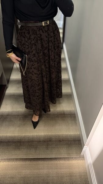 Dantelli Etek Kahverengi