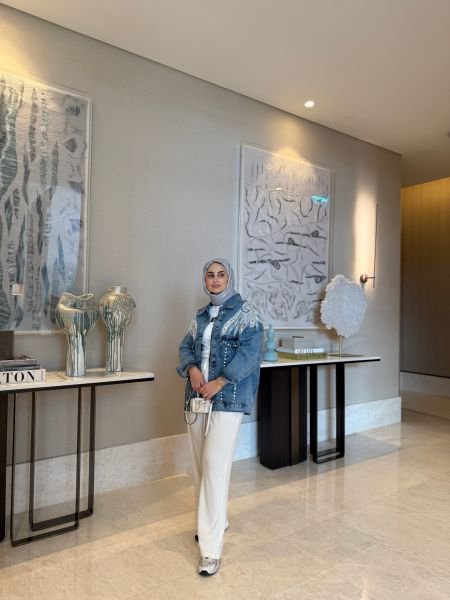 İncili İthal Kot Ceket