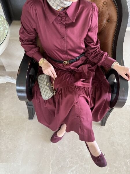 Versa Elbise Bordo