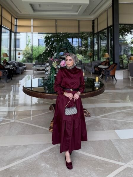 Versa Elbise Bordo