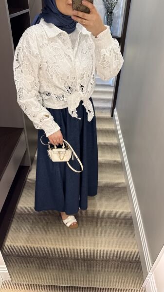 İpkyol  Brode Gömlek Beyaz