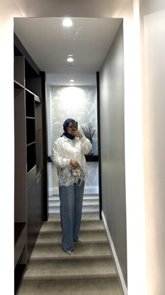 İpkyol  Brode Gömlek Beyaz