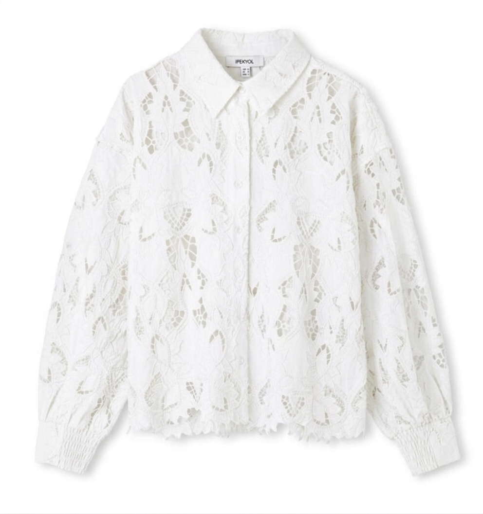 İpkyol  Brode Gömlek Beyaz