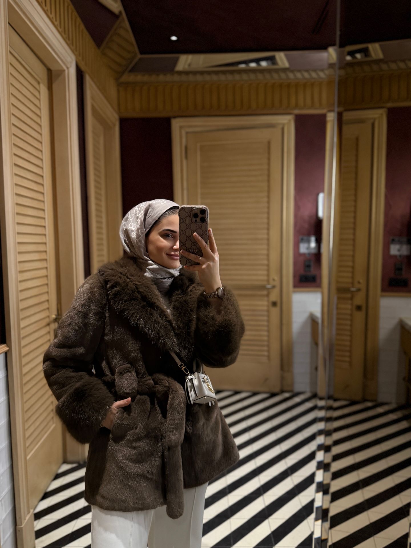 Kürklü Kaban Kahverengi