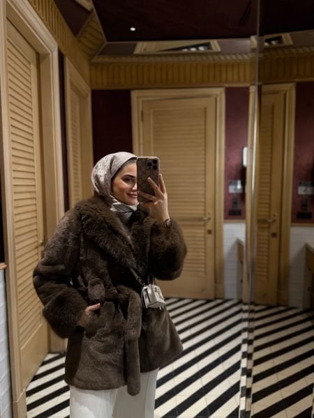 Kürklü Kaban Kahverengi