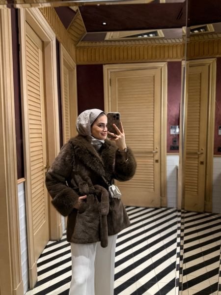 Kürklü Kaban Kahverengi