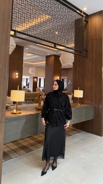 İpkyol  Brode Gömlek Siyah