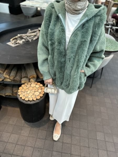 Kürklü Angora Hırka