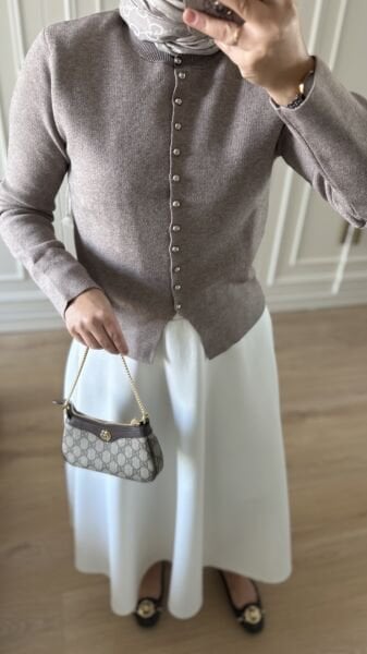 Düğmeli Merserize  Hırka