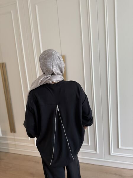 Fermuarlı Muadil Takım Siyah