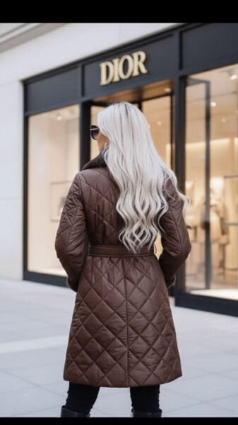 Premium Kürklü Kapitone Mont Kahverengi