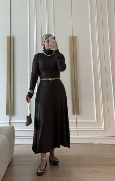 Eylül Elbise Kahverengi