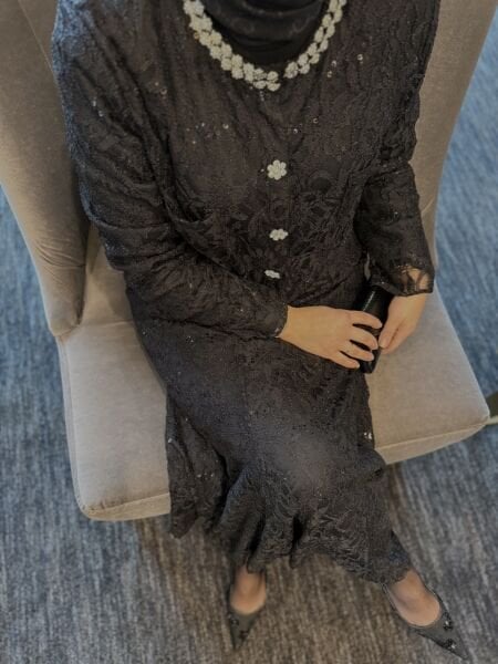 İthal Dantelli Takım Siyah