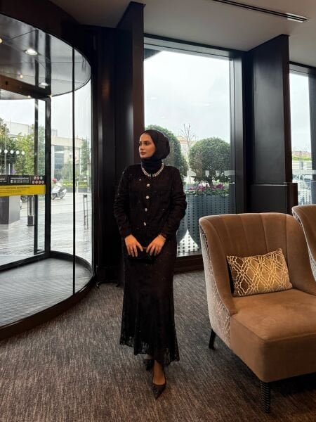 İthal Dantelli Takım Siyah