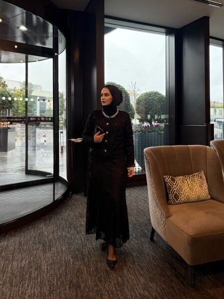 İthal Dantelli Takım Siyah