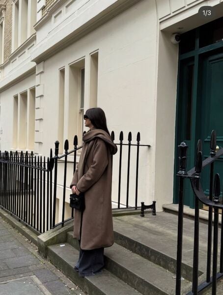 Şal Detaylı Kaşe Kaban