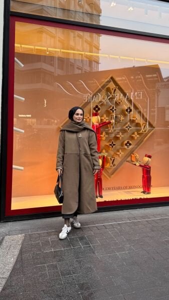 Şal Detaylı Kaşe Kaban