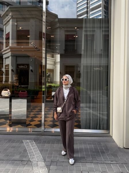 Oysho Kumaş Takım Kahverengi