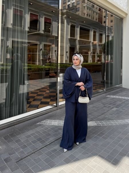 Taşlı Vual Takım Lacivert