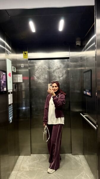 Biyeli Eşofman Takımı Bordo