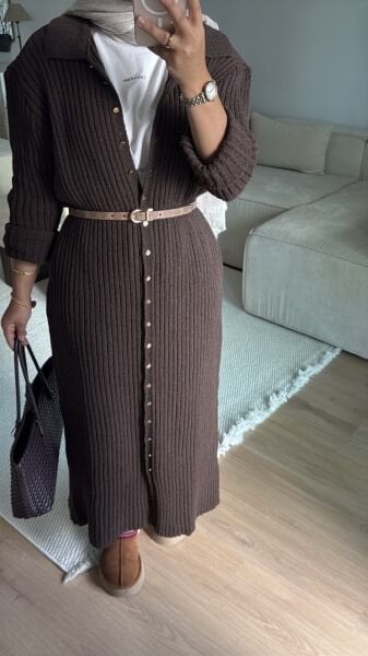 Pinterest Hırka Kahverengi