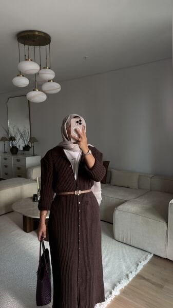 Pinterest Hırka Kahverengi
