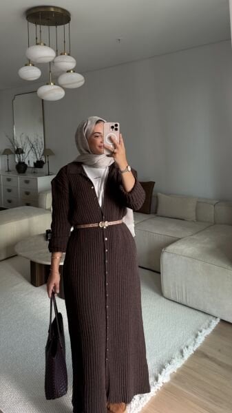 Pinterest Hırka Kahverengi