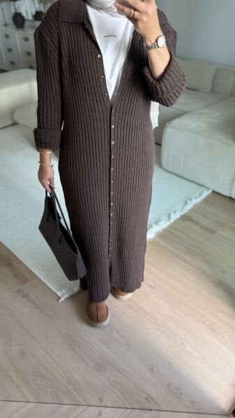 Pinterest Hırka Kahverengi