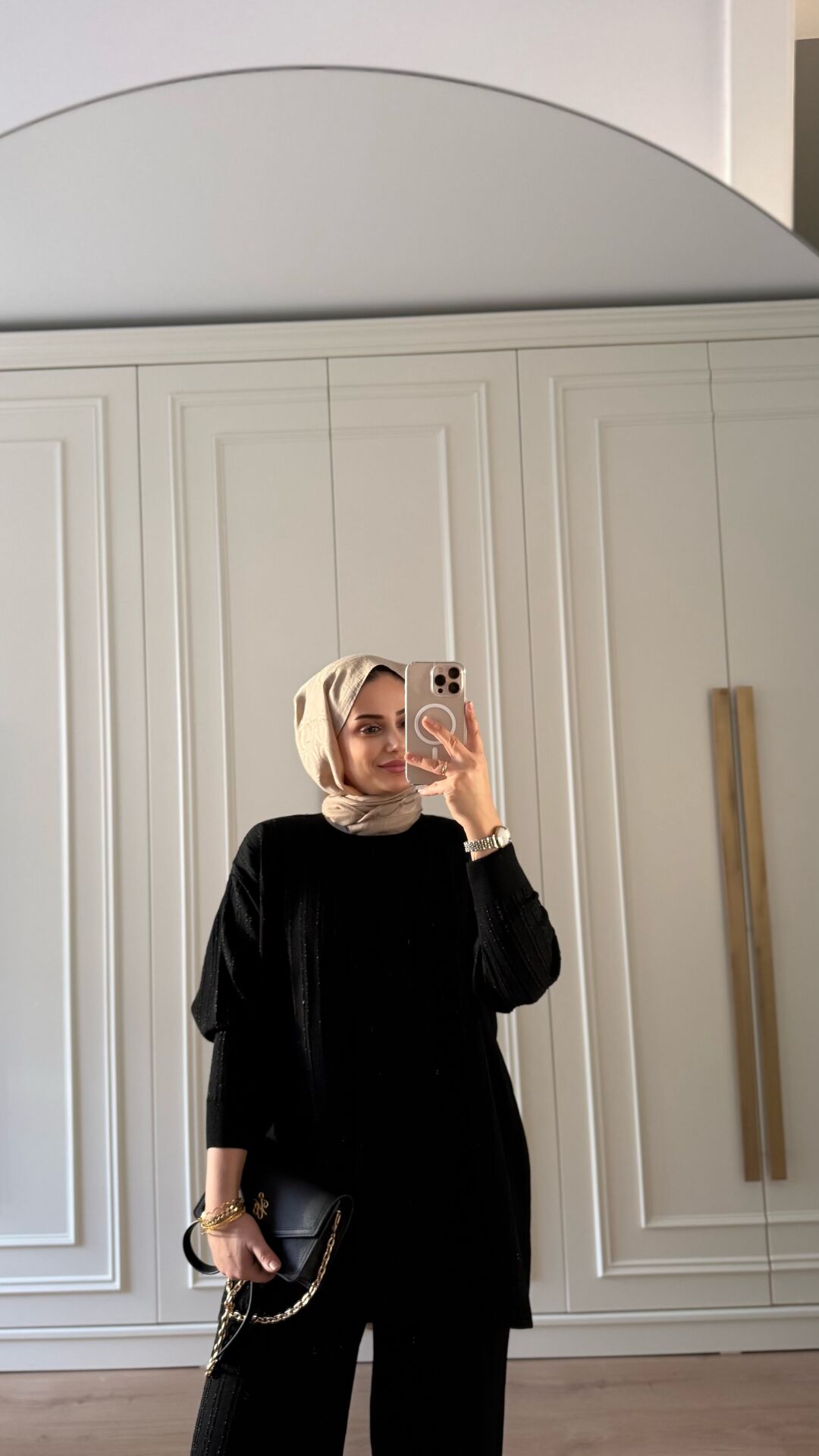 Işıltılı Triko Takım Siyah