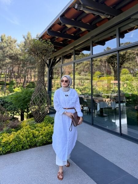 Keten Tunik Beyaz