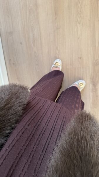 Işıltılı Triko Takım Kahverengi