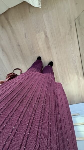 Işıltılı Triko Takım Bordo